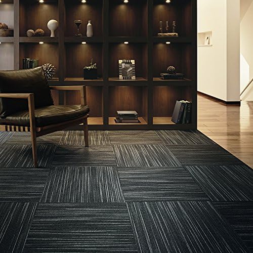 Amazon 洗える 東リタイルカーペット スマイフィールスクエア40 50 50cm 10枚入り Ff43 黒灰絣 パンチ タイルカーペット オンライン通販