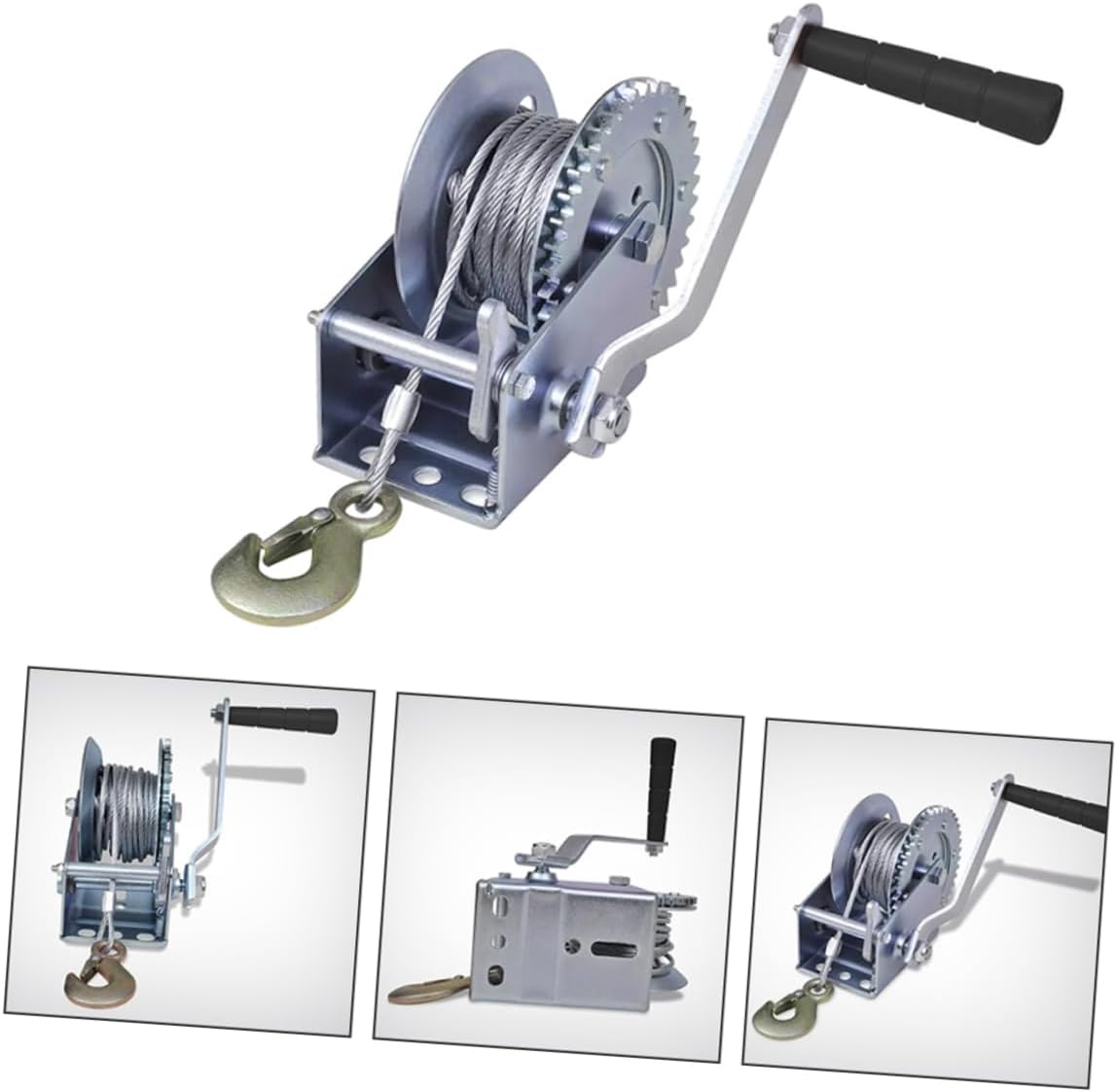 1pc Hand Winch with Cable Multi-Purpose Manual Crank for Towing Boats Trailers and Heavy Equipment Easy to Use and