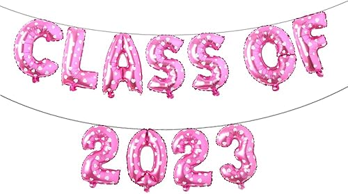 Miniatura 8 de Globos de clase 2023 banderín de globos de graduación  Globos de aluminio de 16 pulgadas con número de letra para felicitaciones suministros de