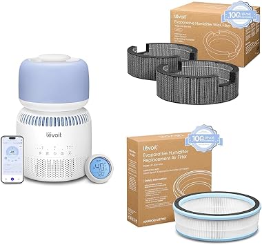 LEVOIT Sprout Evaporative Humidifier + LEVOIT 2-Pack Wick Filters + LEVOIT Replacement Filter