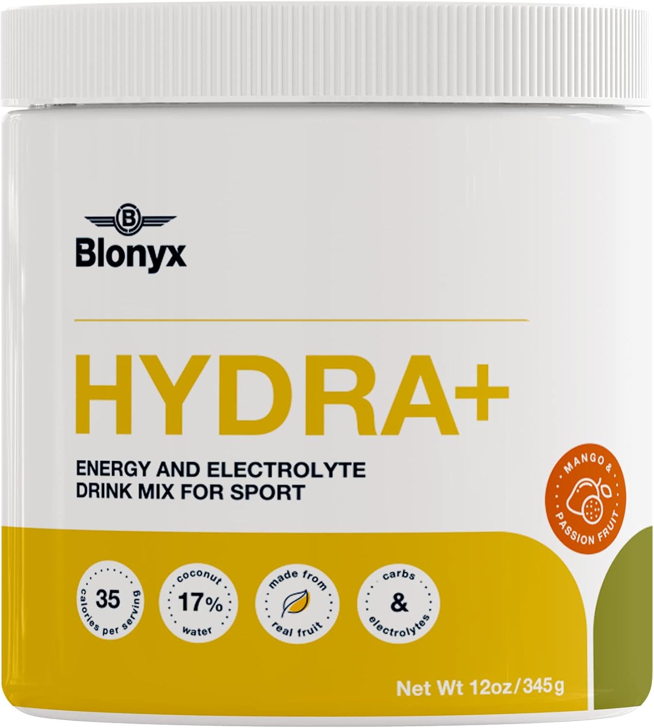 Blonyx Hydra+, Mango & Passionfruit, Energy and Electrolyte Drink Powder for Sport