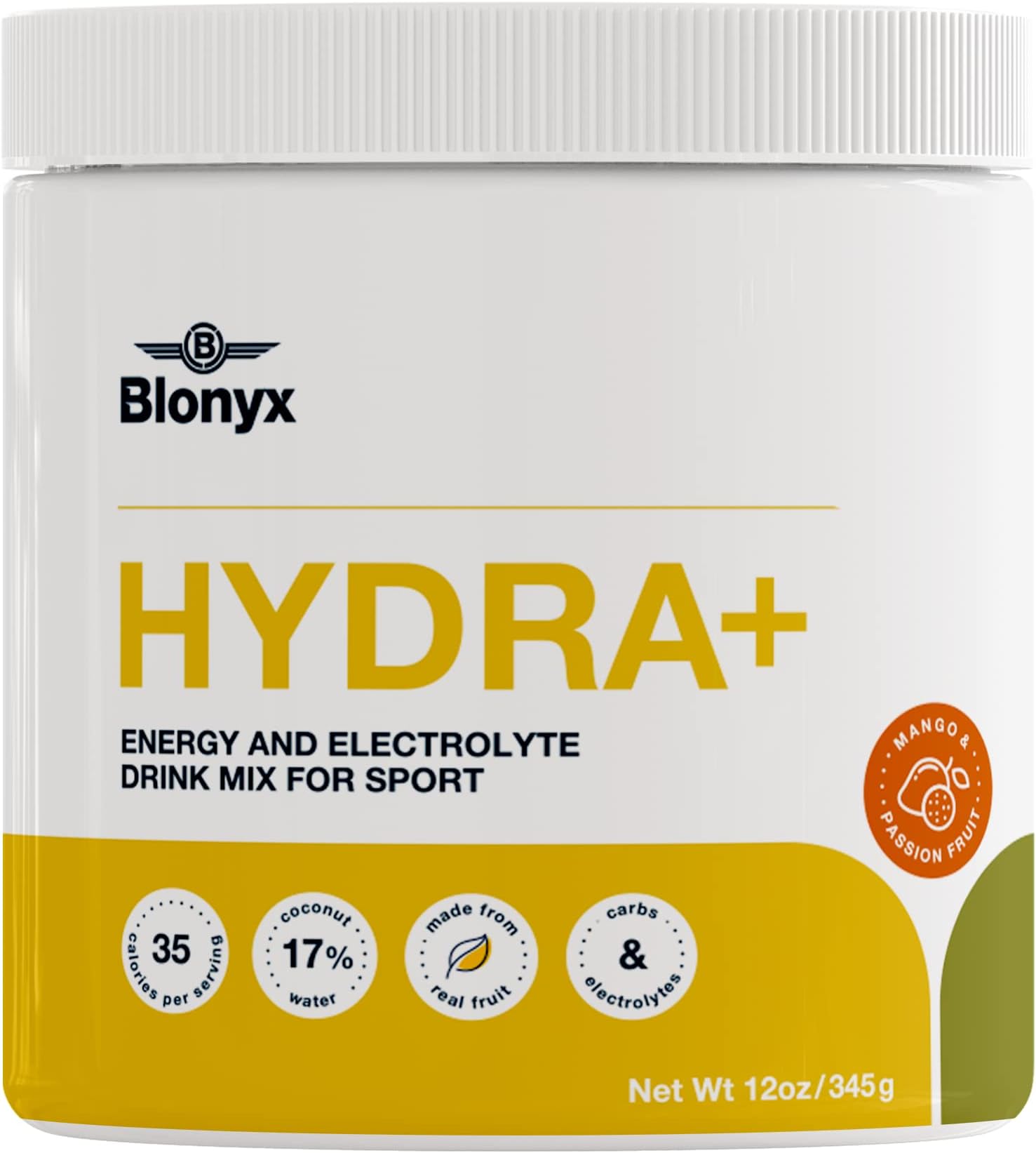 Blonyx Hydra+, Mango & Passionfruit, Energy and Electrolyte Drink Powder for Sport, 30 Servings, 345g