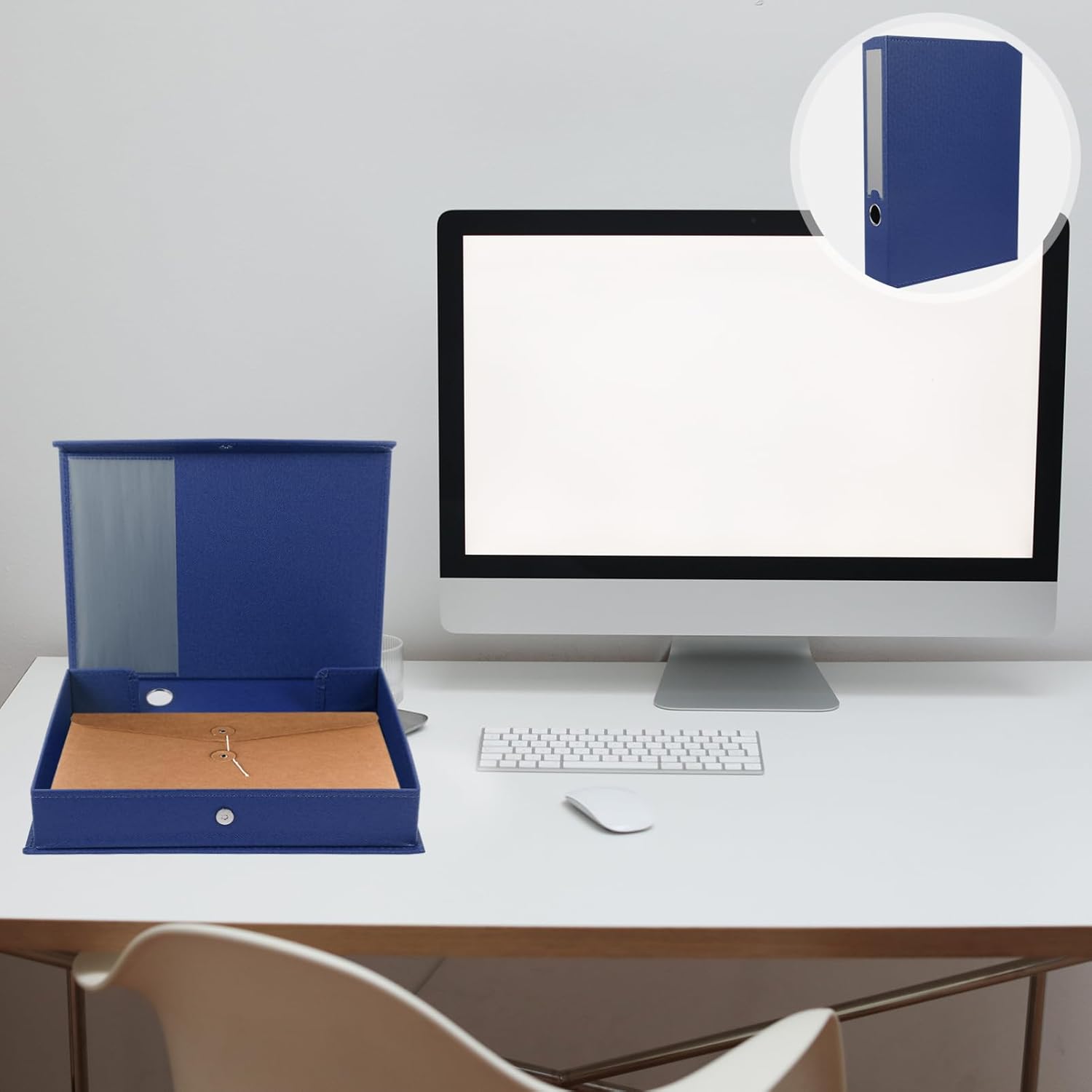 Veemoon Leather A4 File Organizer Box Lid Wear-Resistant Desktop Document Storage for Office and Home Convenient Daily Use File Case for Business and Study Accessories