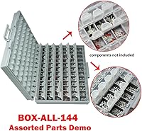 Vista 5 de AideTek BOX-ALL Empty Enclosures 144 compartments with lids for SMD SMT Resistor Capacitor Organizer