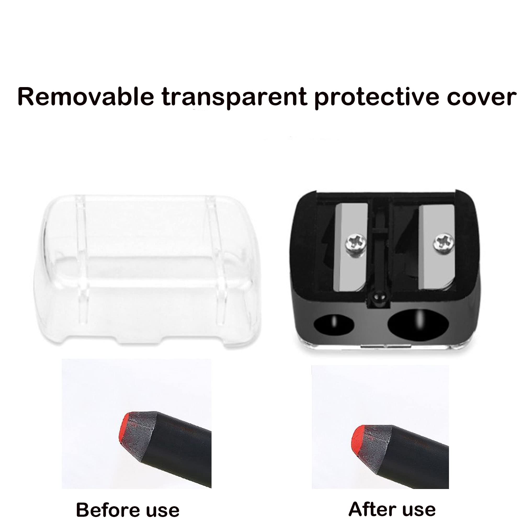 2 Piece Temperamatite Cosmetico Dual Sharpener Per Sopracciglia, Doppio Foro Per Trucco, Adatto Per Eyeliner, Matita Per Sopracciglia, Matita Per Le Labbra
