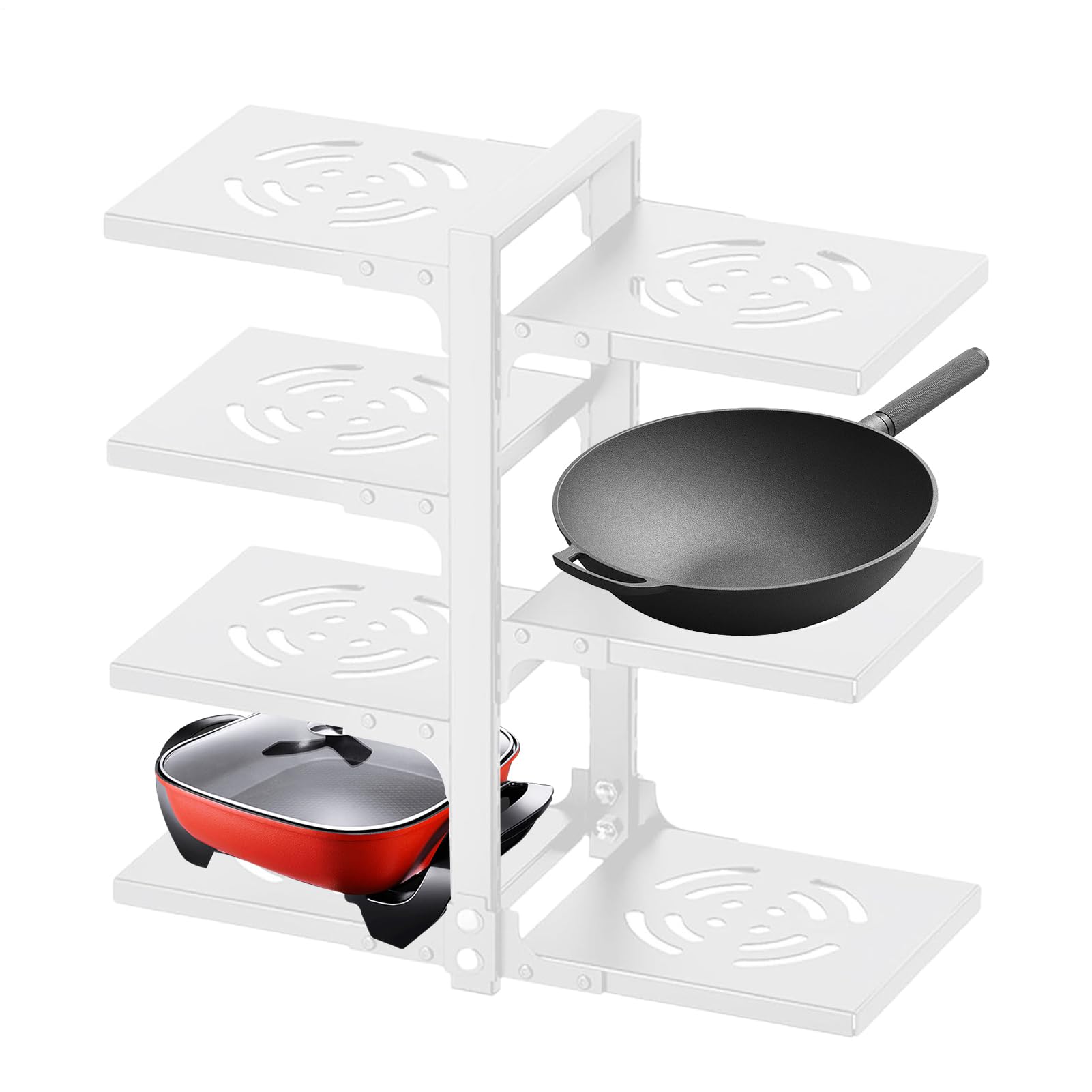 Organizzatore di pentole e padella, organizzatore di pentole Panna | Porta per il display pesante del rack per pentole, supporto regolabile per l'organ