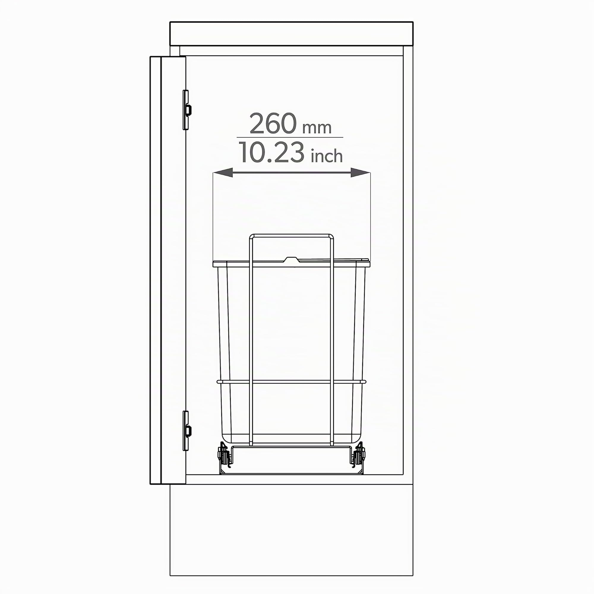 LM 62/2 Einbau Mülleimer ausziehbar mit 2x10L Abfalleimer Korbauszug Weiß 25,8x41,4x39,5 cm - Duo Mülltrennsystem für die Küche Unterschrank