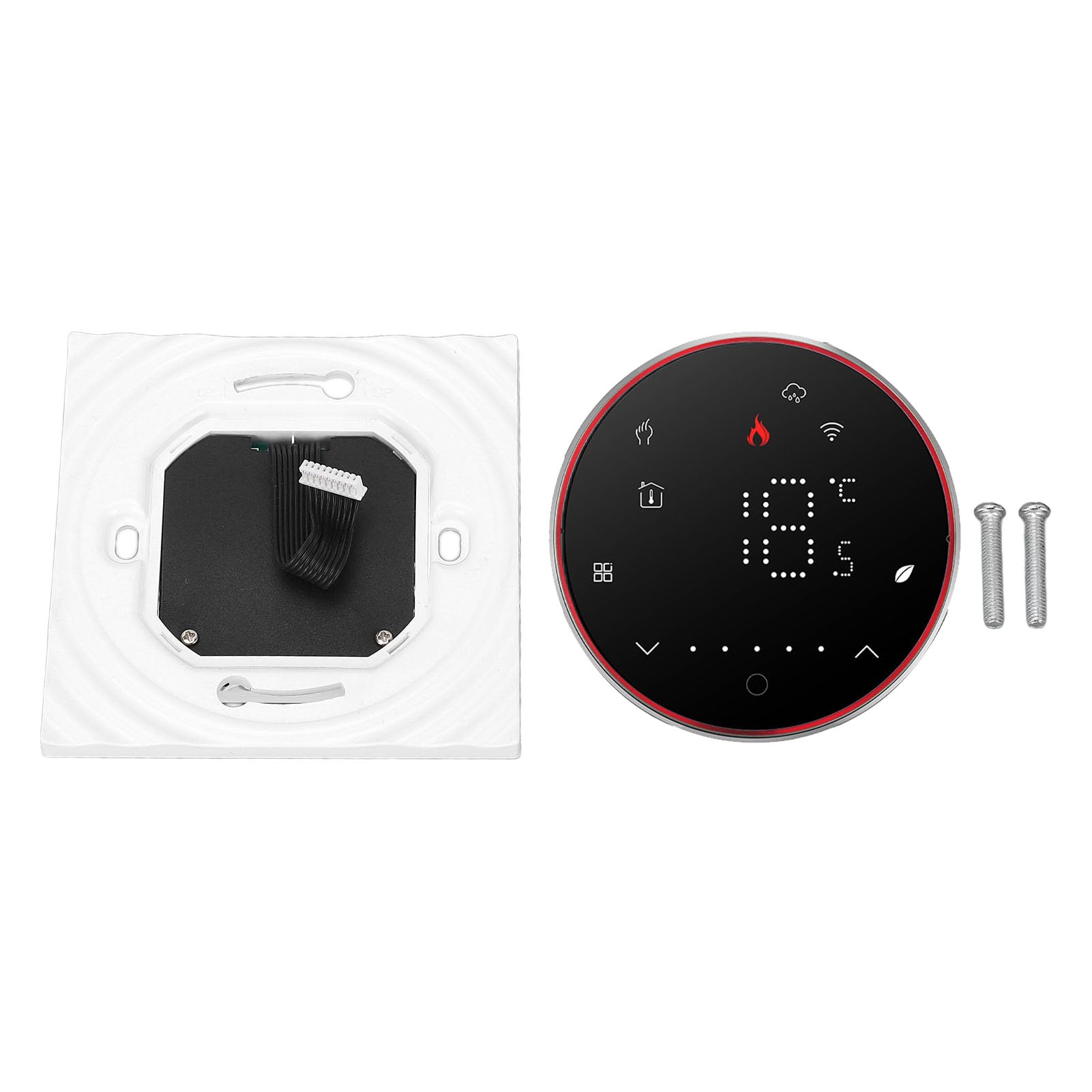 Generic Termostat WiFi Inteligentny Regulator Temperatury z Podświetlanym Wyświetlaczem LCD do Ogrzewania Domu Oszczędność Energii 86 Mm Kwadrat 1 Jednostka (BLACK)