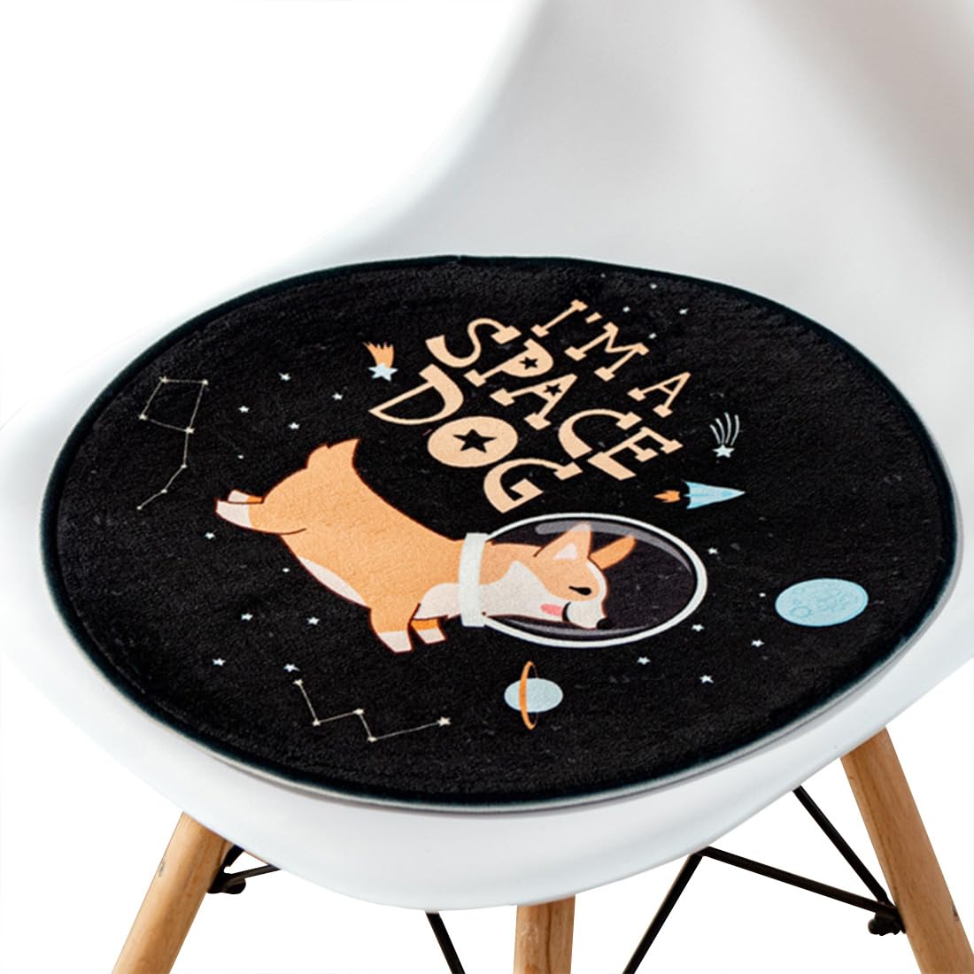 VHJdtE Seat Cushion, Round Creative Cartoon Pattern|All-Season Soft Cozy Chair Pad|Bohemia Stylish With Non-Slip Bottom(I,43x43cm)