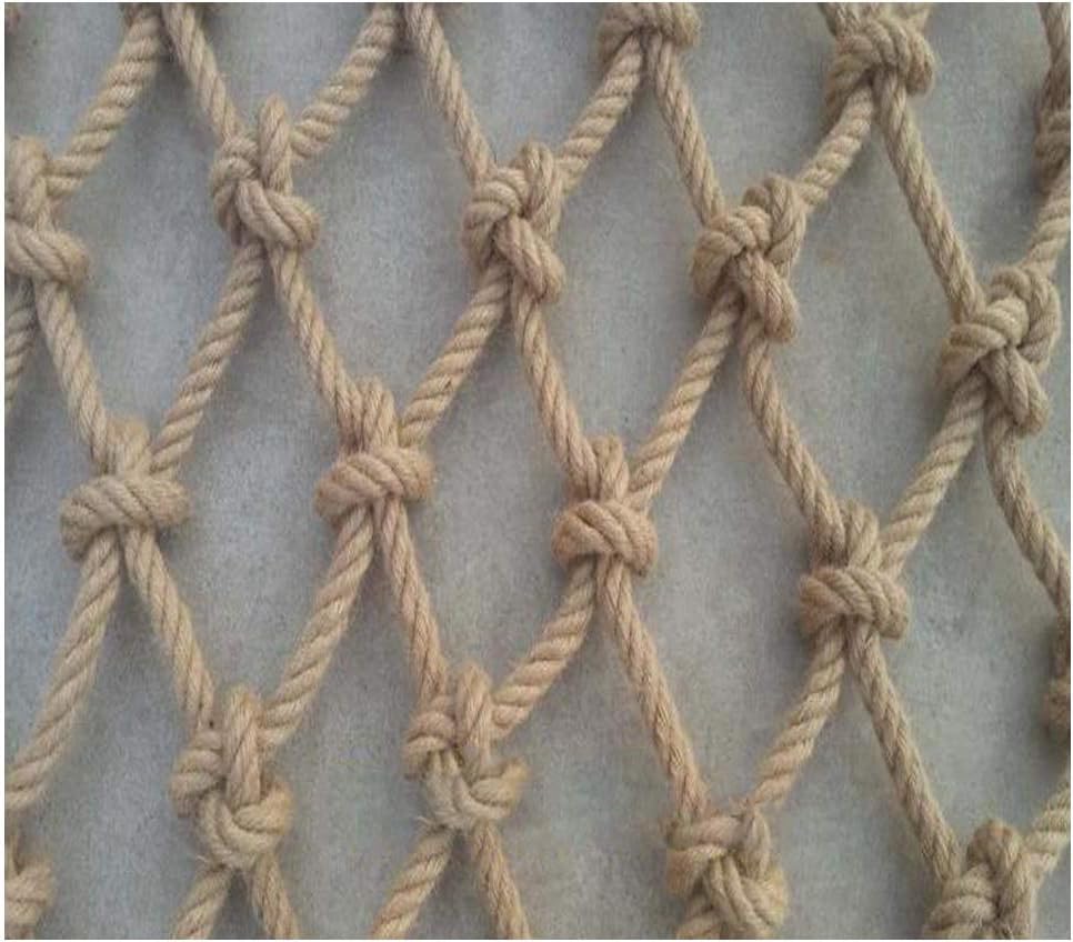 Hemp Rope Net Child Safety Net Cargo Rope Ladder Truck Trailer Heavy Duty Netting Balcony Banister Stair Protection Fence Photo Wall Decoration Mesh Nets Hemp Rope Net Dia 12mm,Mesh 20cm