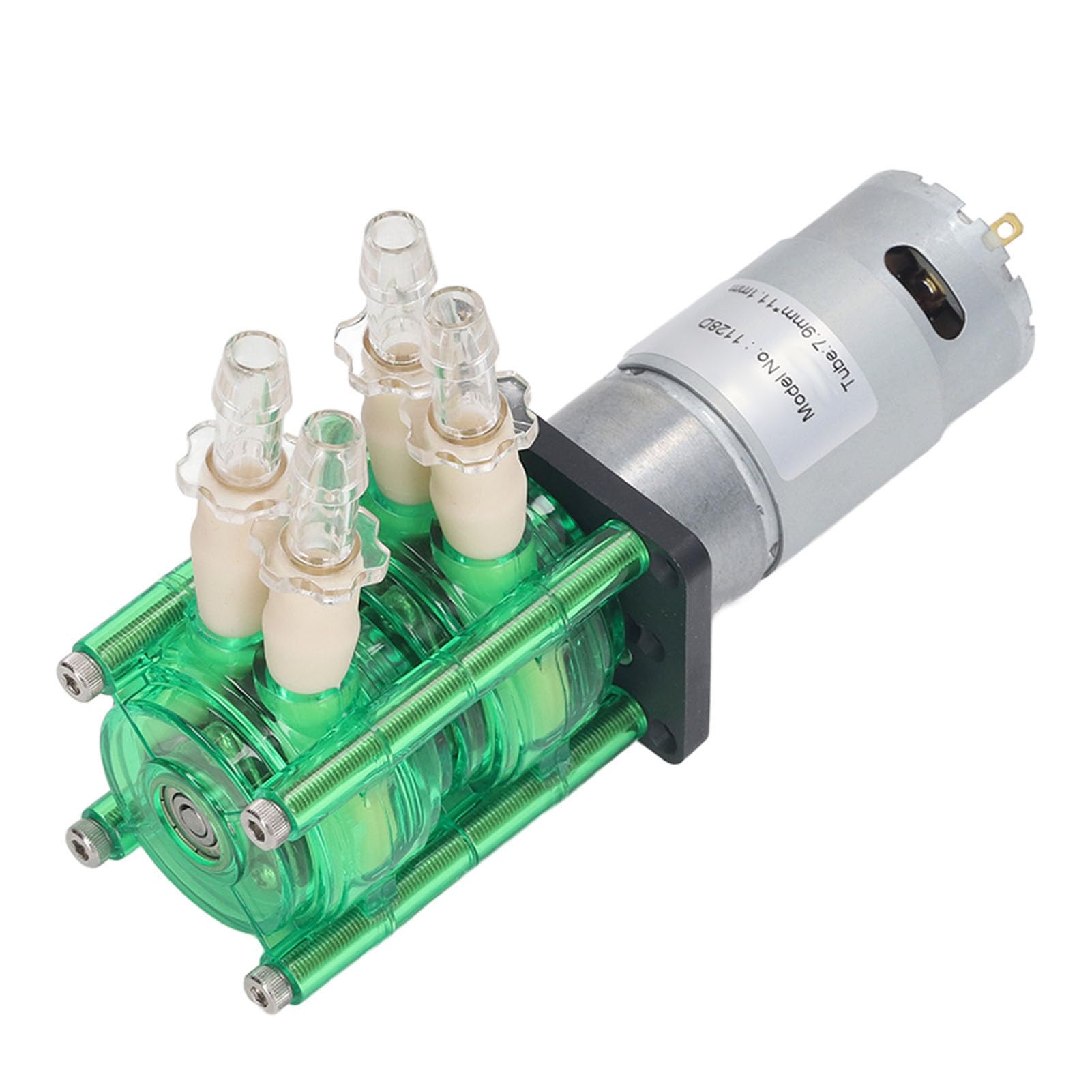 Bomba Peristáltica de Doble Cabezal Resistente a la Corrosión Flujo Grande 700 Ml/min para Laboratorios Análisis Bioquímico ABS Carcasa Verde (12 V CC.)