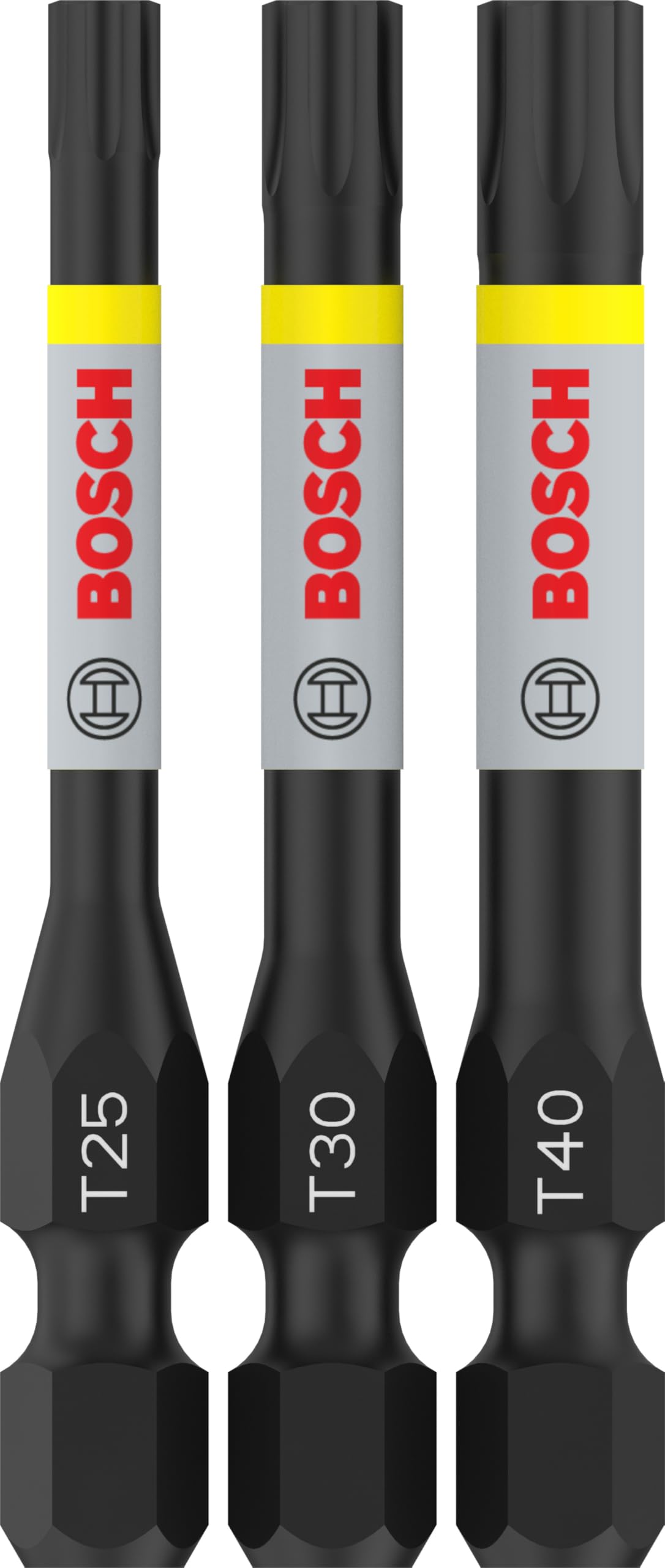 Bosch PRO Impact Torsion Torx Screwdriver Bits T25 - T40 Assorted Torx 55mm Pack of 3