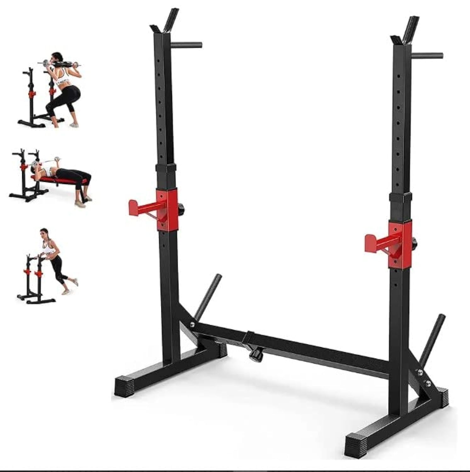 Squat Rack Adjustable Free-Press Multi-function Barbell Stand for Home Gym Fitness, Weight Lifting, and Squatting