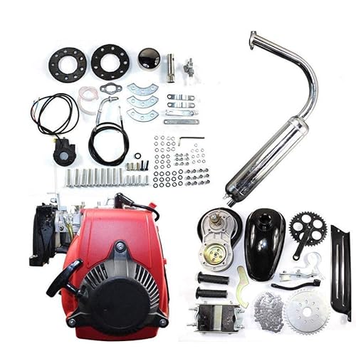 YIYIBYUS 49CC 4 Stroke Motorized Bicycle Kit,Single Cylinder Engine Gas Petrol Bike Engine Motor Scooter Kit with Double Belt Drive Fits