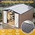 OneBlis 10x10FT Outdoor Storage Shed, Tool Shed with Sloping Roof and Lockable Door, Galvanized Metal Shed for Backyard Garden Patio Lawn, Brown