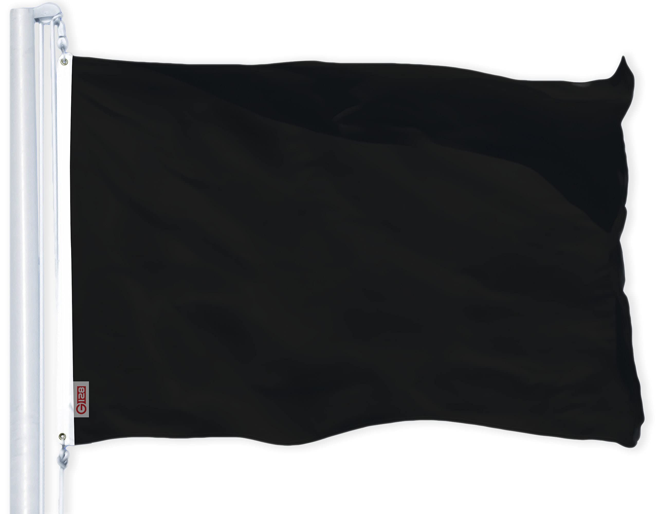 G128 Schwarze Flagge – 150D Polyester, 2,5x4 Fuß, Lebendige Farben, Messingösen, Für Innen & Außen