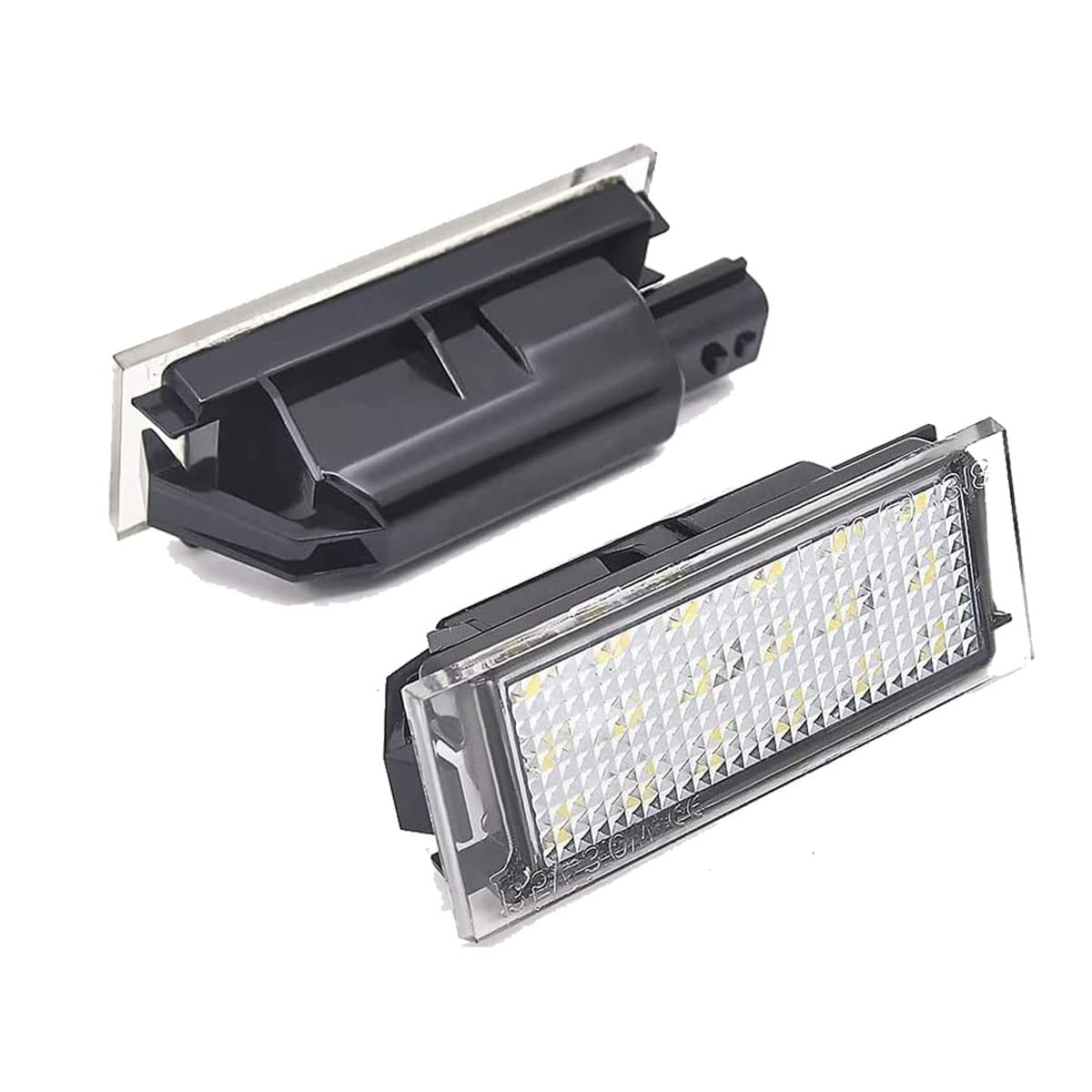 2 Feux De Plaque D’Immatriculation LED Étanches - Compatible Renault Twingo, Clio, Mégane - Blanc Lumineux, Canbus