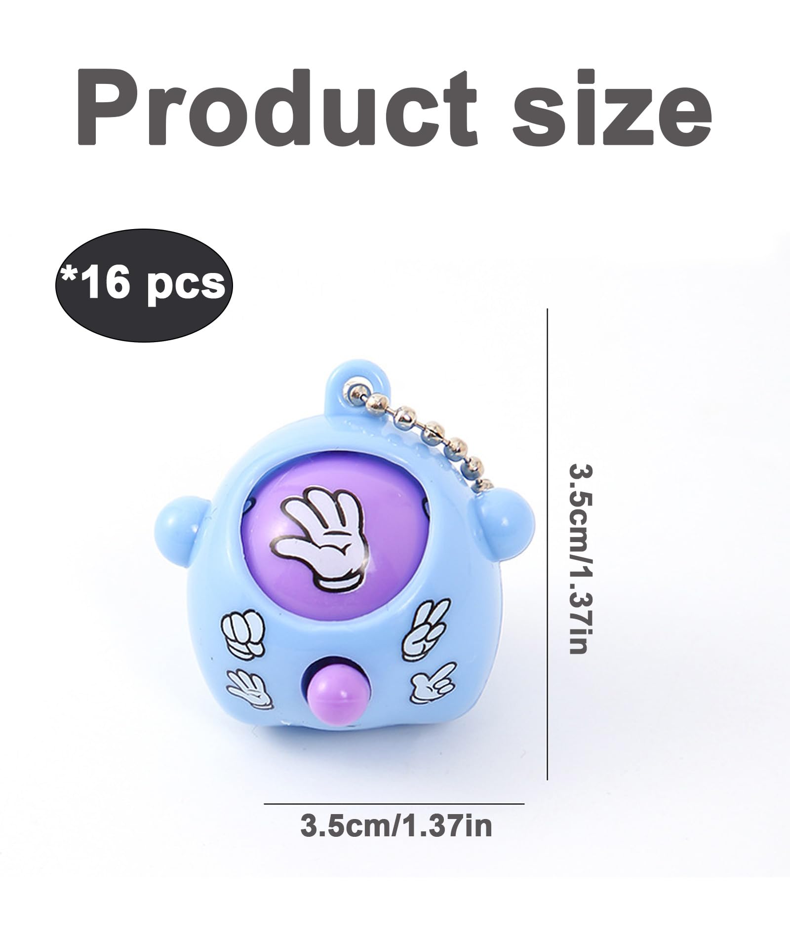 NUDFSY 16Pcs Return Gifts For Kids Age 8-12, Rock Paper Scissors Keychain, Return Gifts For Kids, Mini Toy With Key Ring Chain For Children Teens Adults Party Fun Entertainment. - Image 2 thumbnail