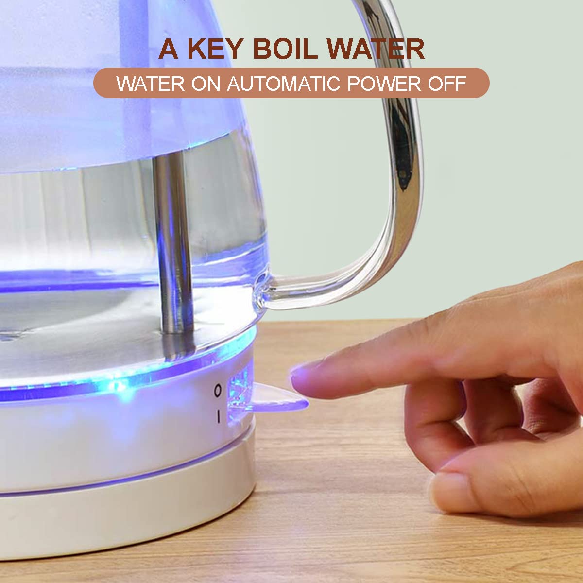 -Bollitori in vetro con luce a LED, spegnimento automatico per bollitura, acqua calda, tè e caffè, 1,5 l, 1000 W Comfortable anniversary