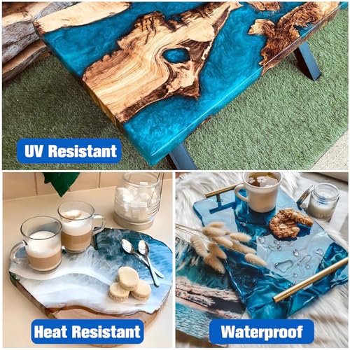 Jdiction EPOXY RESIN-1 Resin Kit, Crystal Clear Deep Pour Epoxy Resin For River Tables, Live Edge And Wood Filler thumb #5