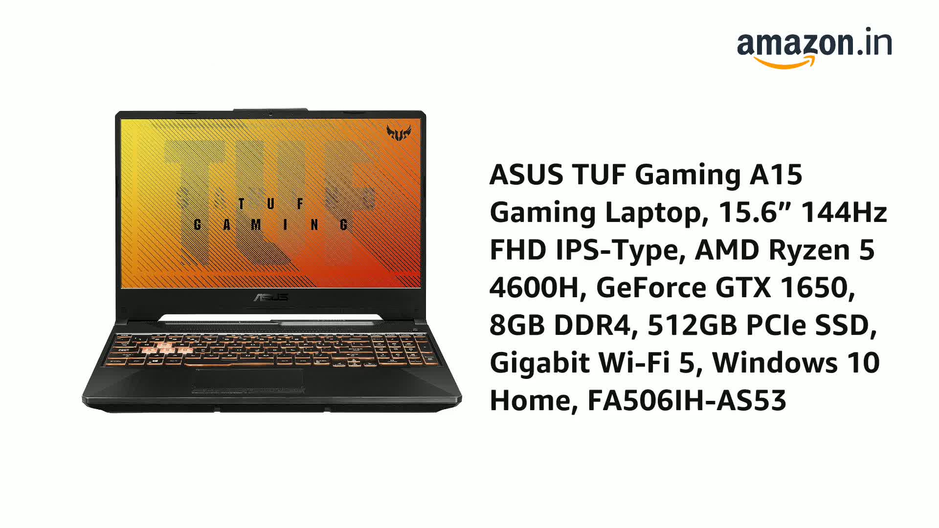ASUS TUF Gaming A15 Gaming Laptop, 15.6” 144Hz FHD IPS-Type, AMD 