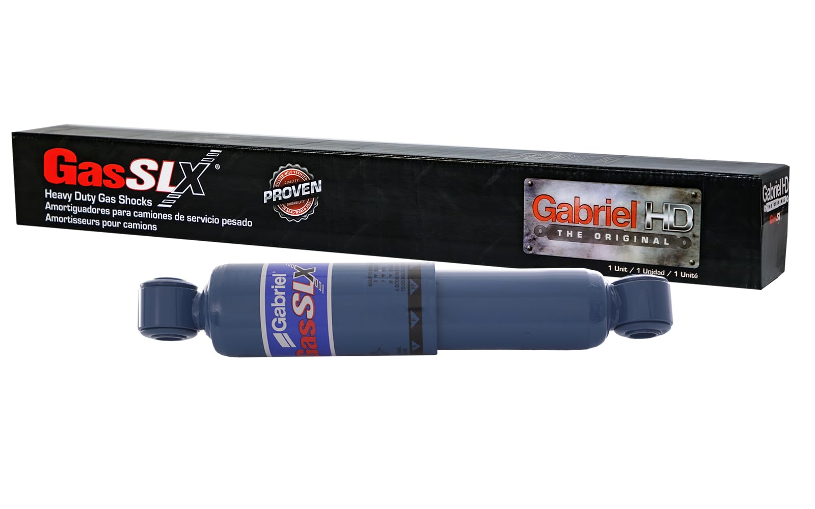 Gabriel 89436 GasSLX Adjustable HD Front &amp; Rear Shocks Fits Freightliner FLA086 FLB; Cush Trailer; Hendrickson; Ridewell Bus &amp; RV, SAF Holland; Utility Trailer; OEM# 90044162