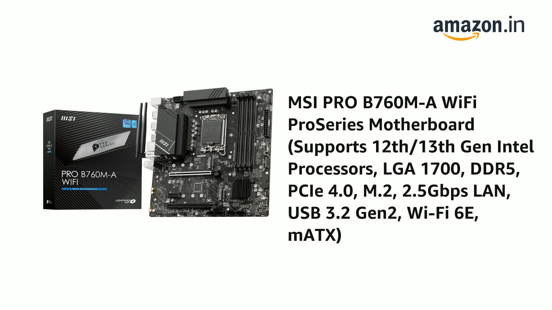 MSI PRO B760M-A WiFi ProSeries Motherboard