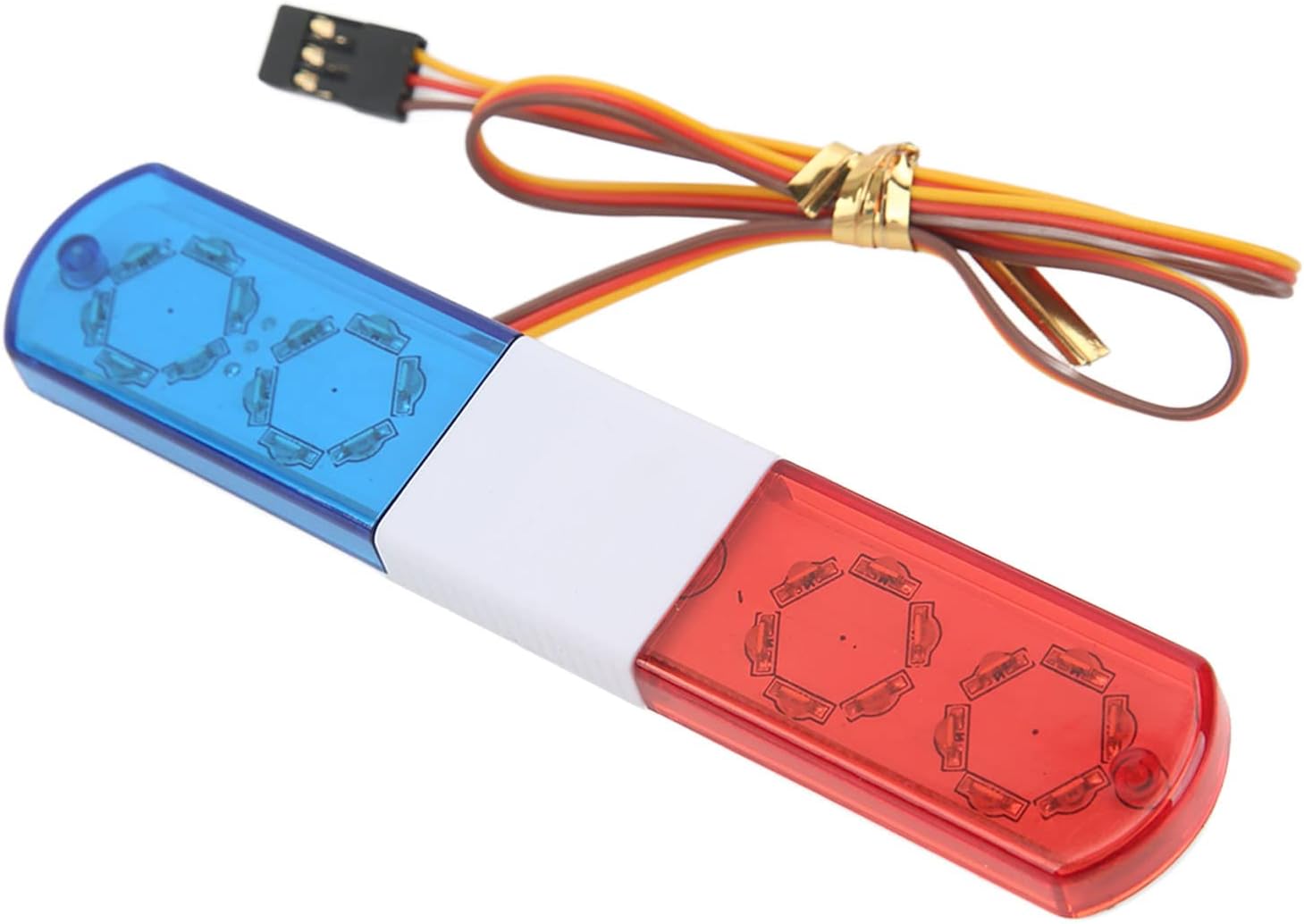 RC Vehicle Roof Light, RC Police Car LED Flashing Lights 4 Modes Lighting Compatible with 1/8 1/10 Cars Sportinggoods Body Parts(Red Blue?¨º?
