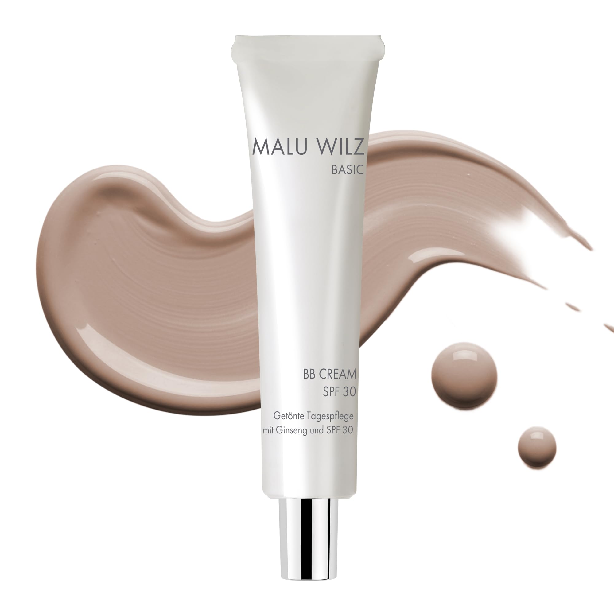 Malu Wilz Basic BB Cream, Getönte Tagespflege mit Ginseng, SPF 30 Sonnenschutz, Seidig Leichtes Finish, Für Alle Hauttypen (mittel)
