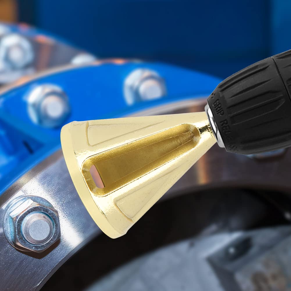 Deburring External Chamfer Tool, Deburring Chamfer Tool Bit Die Steel Remove Burr Tool External Burr Removal for Copper Metal Rod Bolt Pipe 3D Printing Resin PVC Parts (Hexagonal Handle Gold)