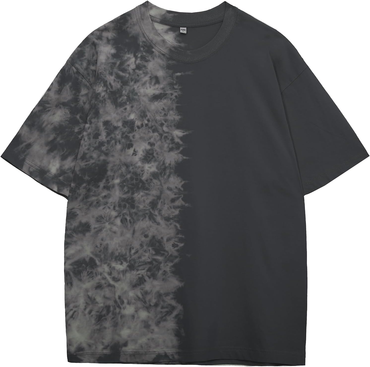 Mens Oversized Casual T-Shirts Summer Cotton Short Sleeve Tee Tie Dye Crew Neck Tops Hipster Print Shirts