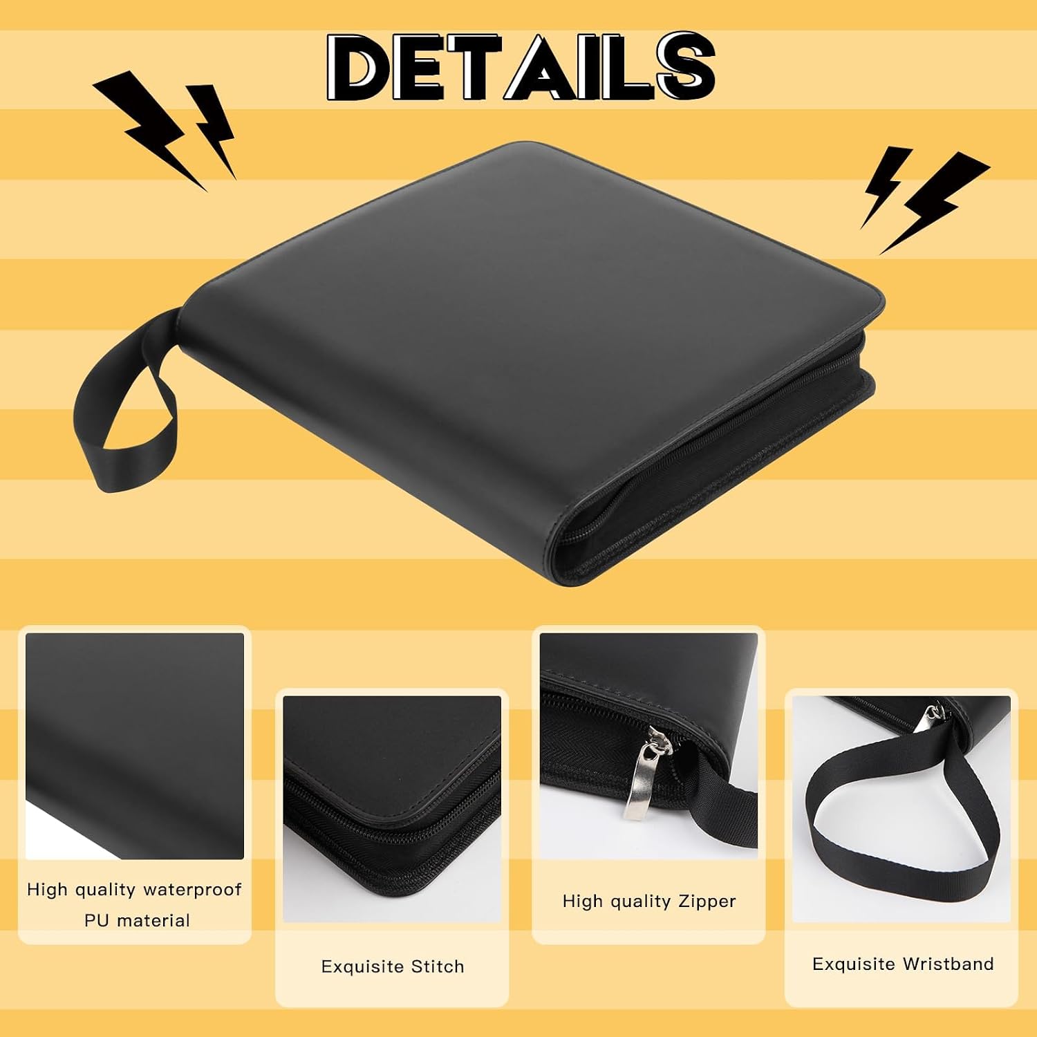 256-Pocket Photo Album for Polaroid I-Type/600/SX-70 Instant Photos, Leather Picture Book with Zipper for Polaroid Now/Now+/OneStep/OneStep 2 Instant Camera, Black