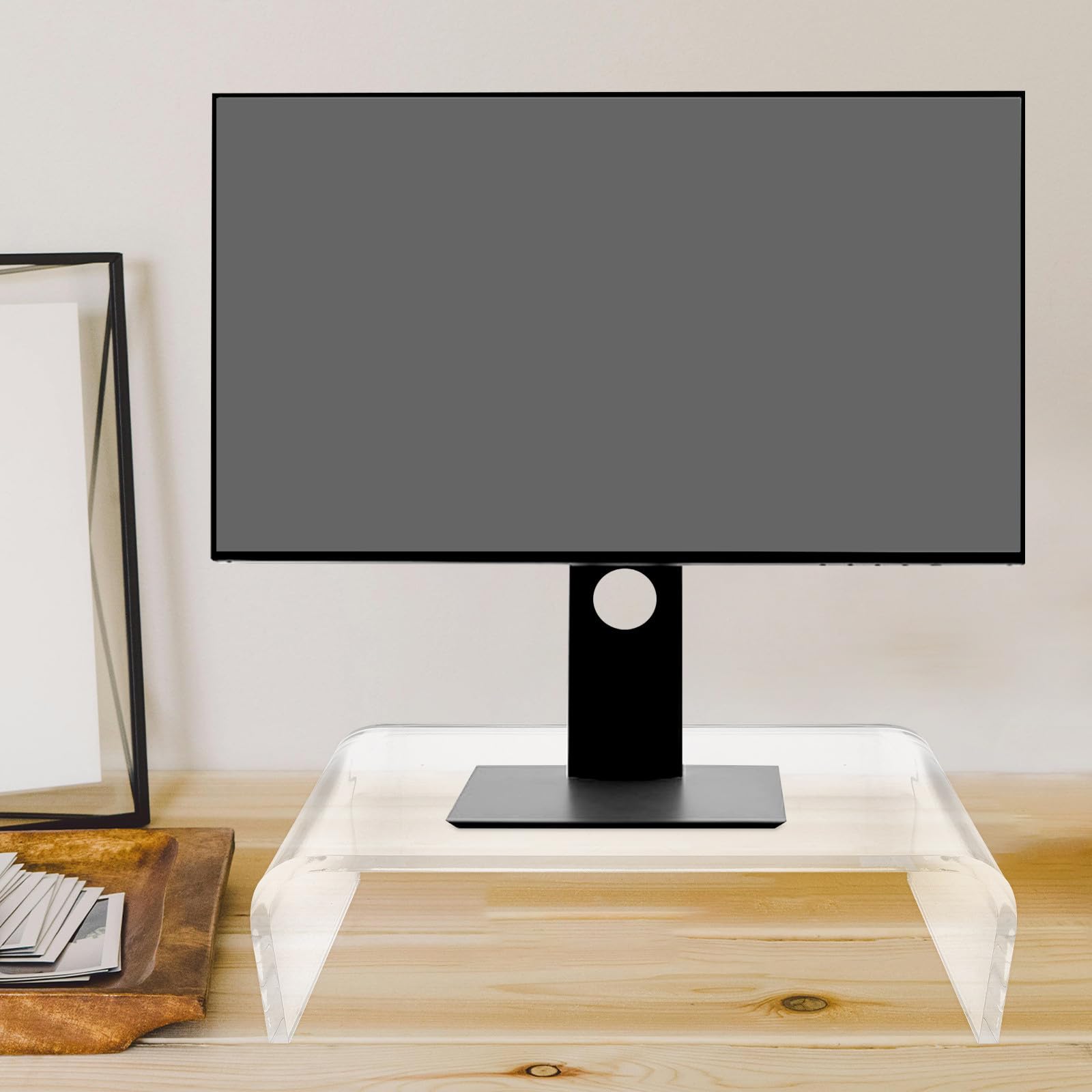 Supporto Monitor 36x19x10 CM in Acrilico Trasparente