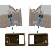 Door Handle Trim Bezels Front Interior Brown for 1984-1989 Toyota Pickup Direct Replacement