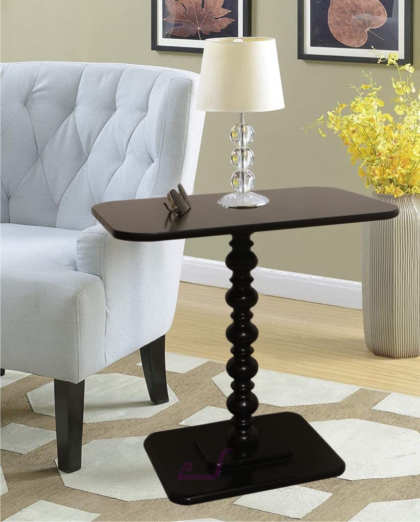 Dream Arts Shoppee Round and Rectangle Wooden Side Table for Living Room with Pedestal and Four Leg End Table (Black Pedestal Rectangle) (B09PKBF187) Amazon Price History, Amazon Price Tracker
