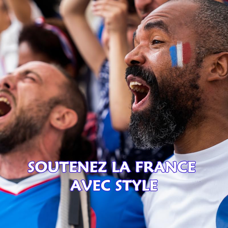 Kit Supporters Français - Drapeau Cape & Stick de Maquillage Bleu-Blanc-Rouge France