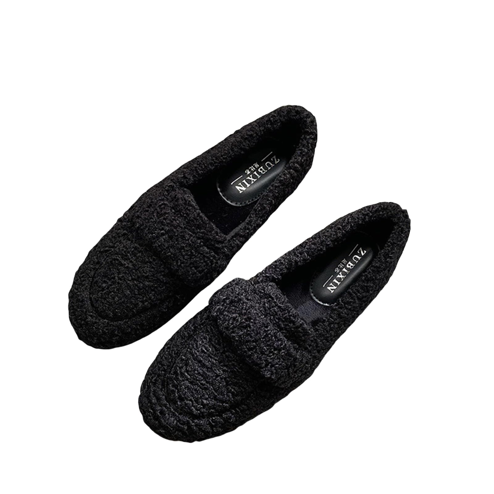 MEIION WOLFF Plüsch Pantoffel Schuhe Damen Winter Hausschuhe, Warm Weich, Memory Schaum, Rutschfest Bequem