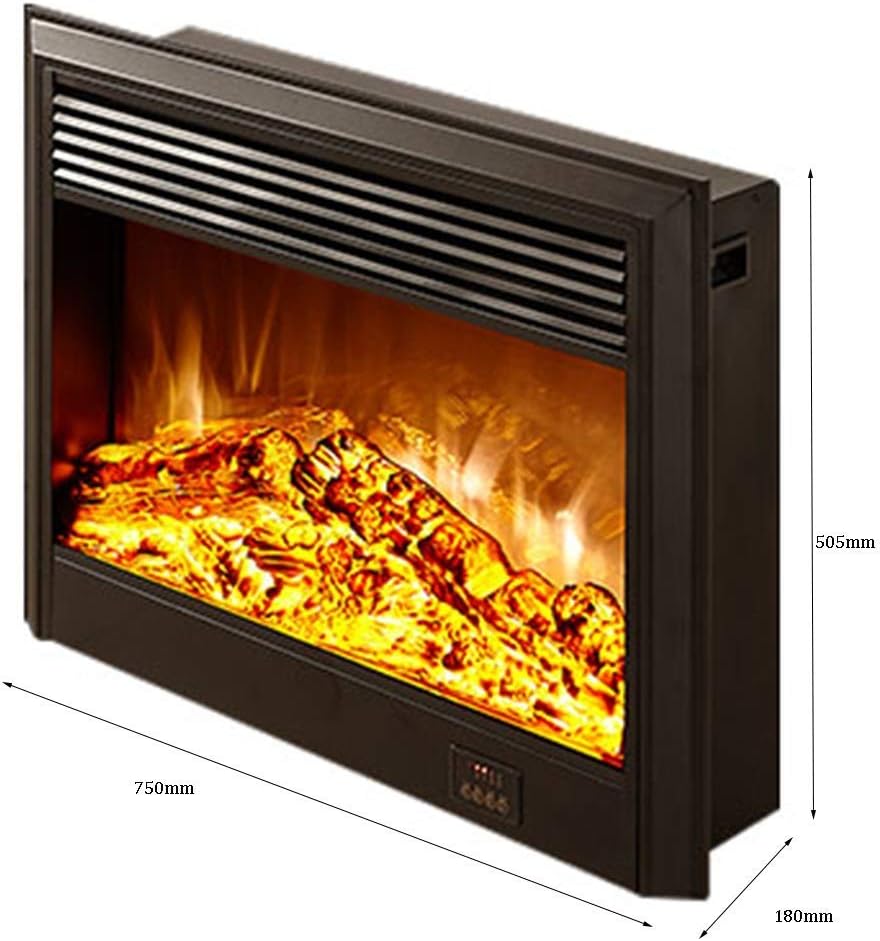 Fireplace Electric Stove Heater With Flame Effect Freestanding Fire With Remote Control Adjustable Thermostat For Living Room Bedroom 750x180x505mm