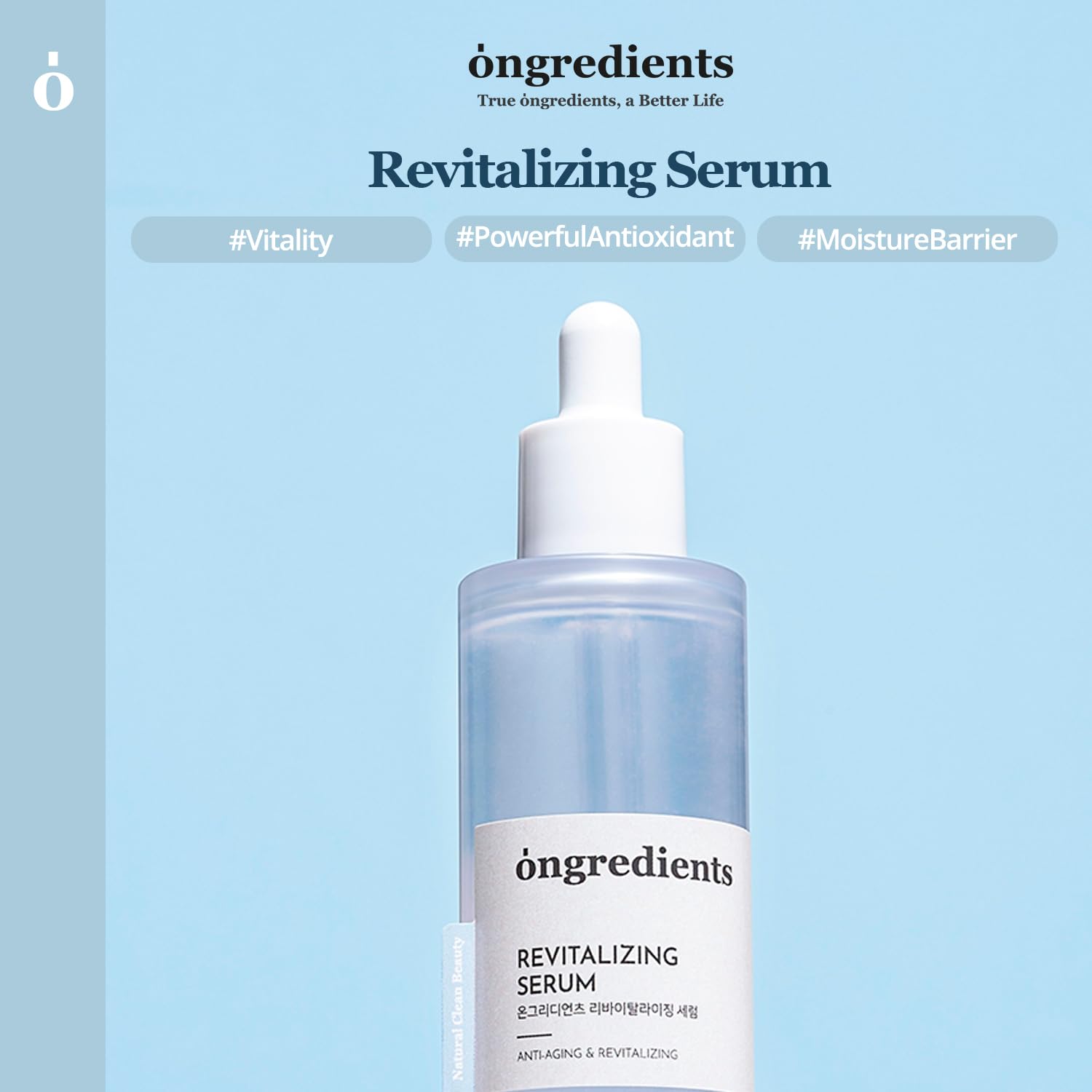 ONGREDIENTS Revitalizing Serum | Hydrating Face Serum for Dull, Uneven Skin Tone | Niacinamide, Squalane, Ceramide, Vitality Care for Dry, Sensitive Skin | Vegan, Korean Skin Care 50ml / 1.69 fl Oz - Image 2