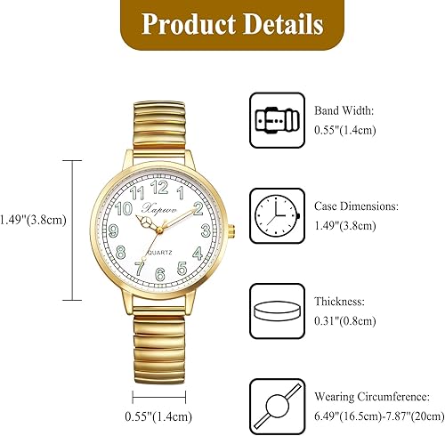 Miniatura 6 de Avaner Relojes de pulsera elásticos para mujer reloj de cuarzo analógico de fácil lectura con manecillas luminosas para mujeres y señoras