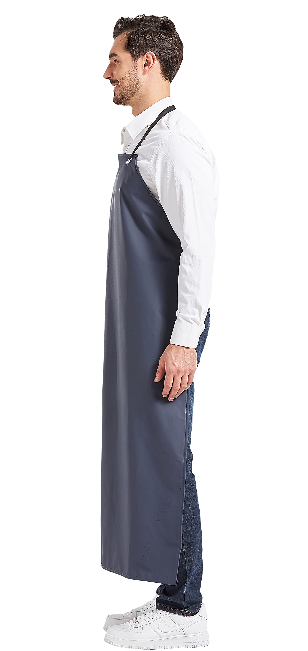 Nanxson Grembiule impermeabile in PVC con coulisse regolabile sul collo e cintura in vita Grembiule resistente alle sostanze chimiche per la pulizia e il giardinaggio