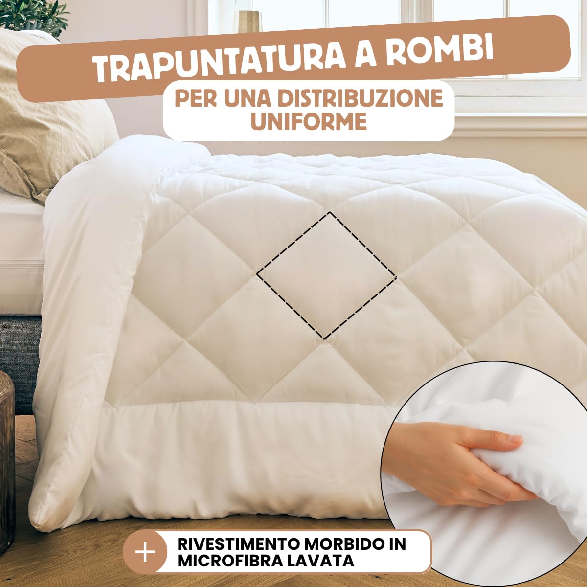 DREAMWAY Piumino Invernale 220x240 cm - 450 g/m² Caldo - Antiacaro