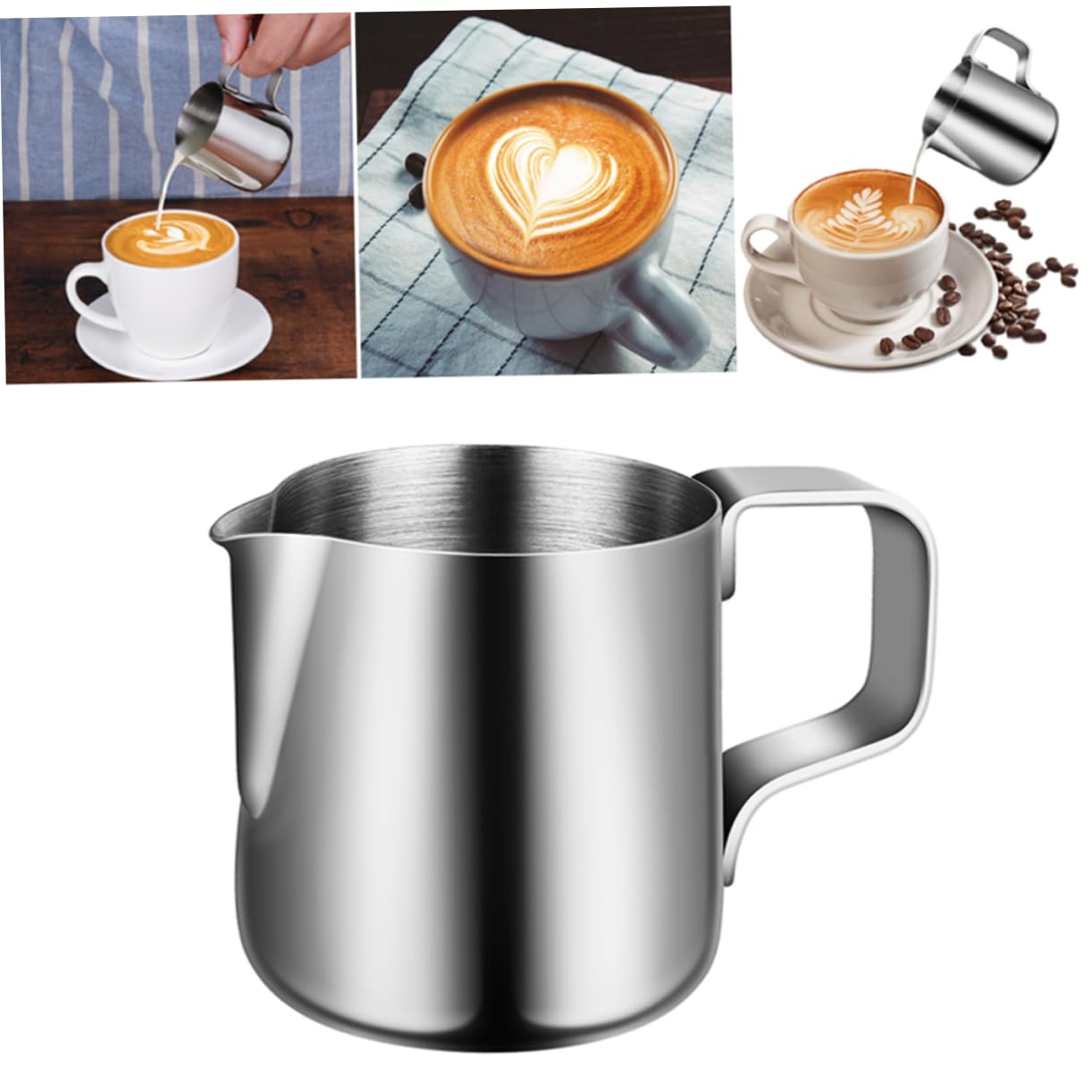 HOLIDYOYO 2pcs Milk Pour Pot Milk Steaming Pitcher Small Milk Pourer for Coffee Milk Frother Pitcher Milk Pour Mug Milk Frothing Pitcher Milk Jug Cappuccino Cup Milk Jug Latte Cup