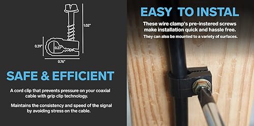 Miniatura 8 de STEREN Coaxial Cable Clips - Cable Holder - Wire Clips - Siding Clips for Hanging - Cord Holder for Desk - Cable Clamps - Cord Clip - Wire Organizer