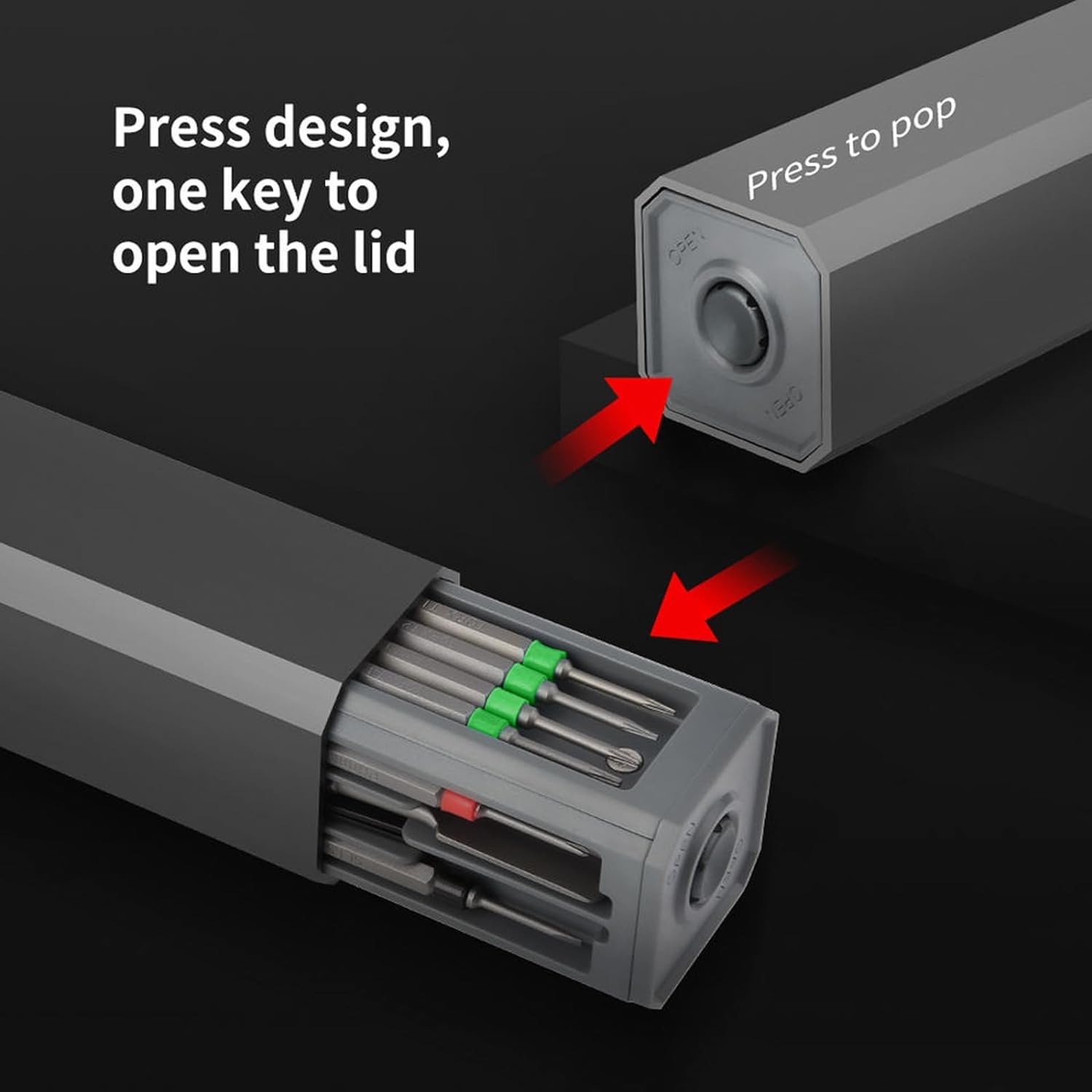 Precyzyjny zestaw wkrętaków, mini zdejmowany zestaw wkrętaków magnetycznych z aluminiową obudową, bity śrubokręt do naprawy narzędzia do elektroniki, komputera, oczu