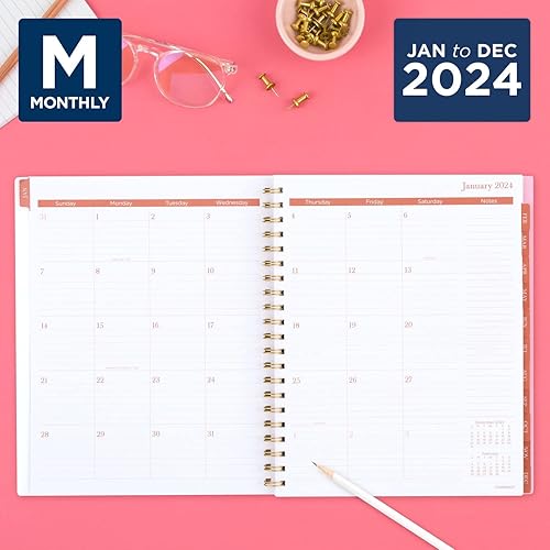 Miniatura 3 de Cambridge Agenda semanal y mensual 2024, 8-12 x 11 pulgadas, grande, Cher (1676-905-24)