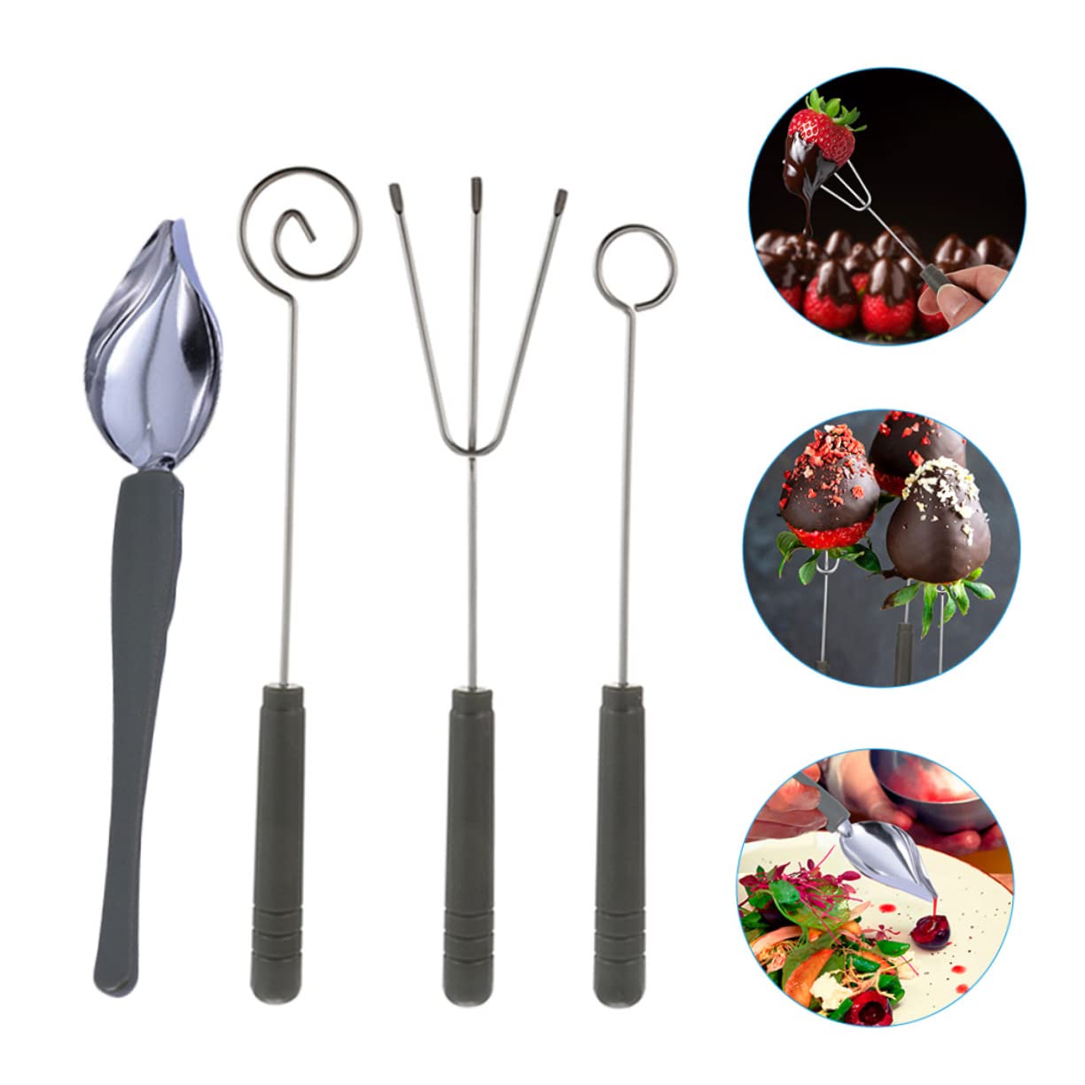 FUNOMOCYA Stainless Steel Fondue Forks Long Handle Dipping Forks for Kitchen Events