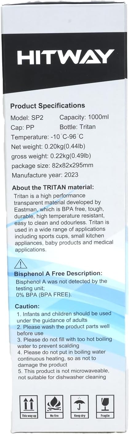 HITWAY 32 oz Sports Water bottle,BPA Free Drinks Water Bottles with Fruit Strainer,Leakproof Tritan BPA Free Non-Toxic Water Jug for Fitness,Gym,Sports,Outdoors,Cycling RED-32OZ image 11 of 13 B0BRXB68DV