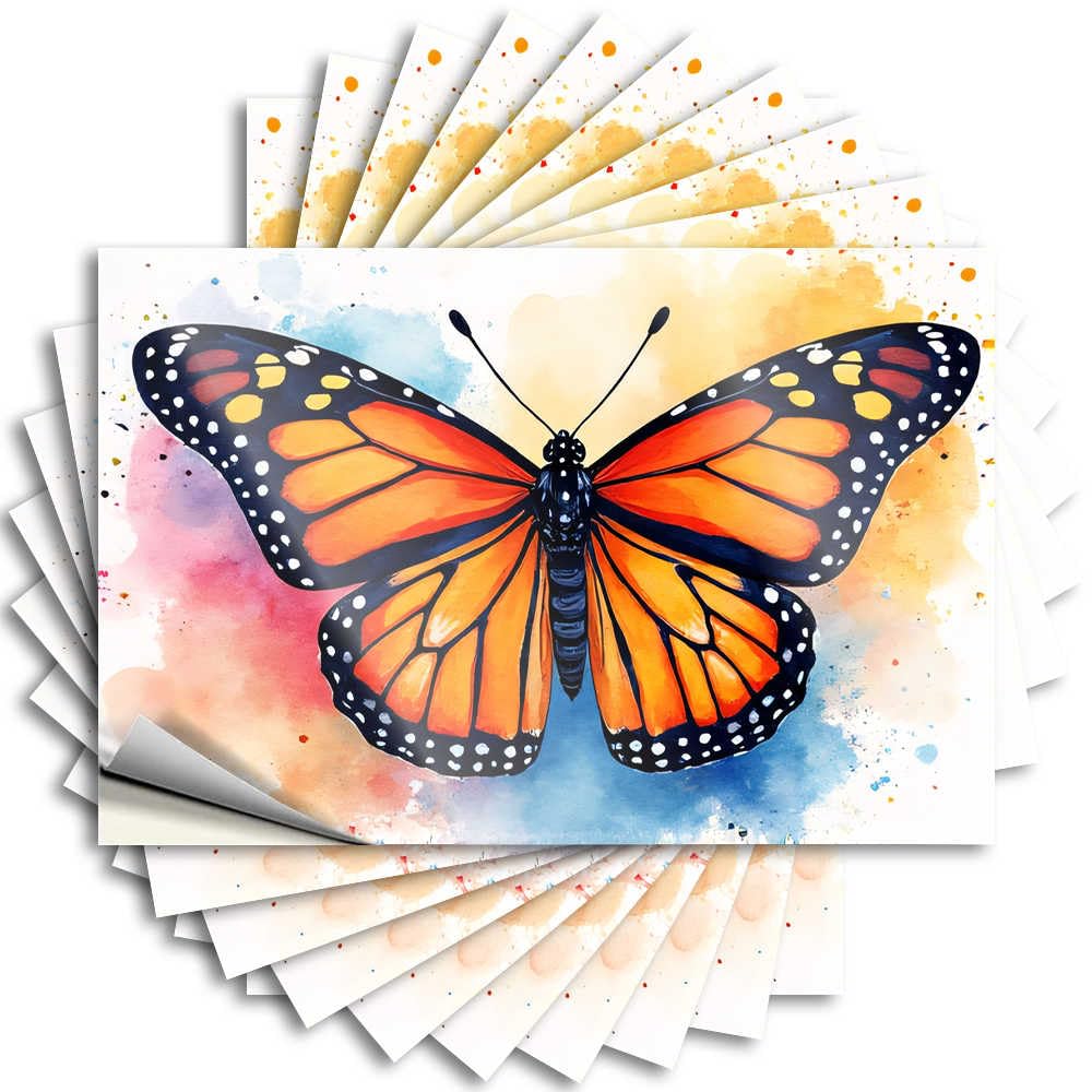 Abipuir Funny Bumper Sticker Colorful Monarch Butterfly Art Stickers 10Pcs Christmas Car Stickers Funny Garage Signs for Men(6X9CM)