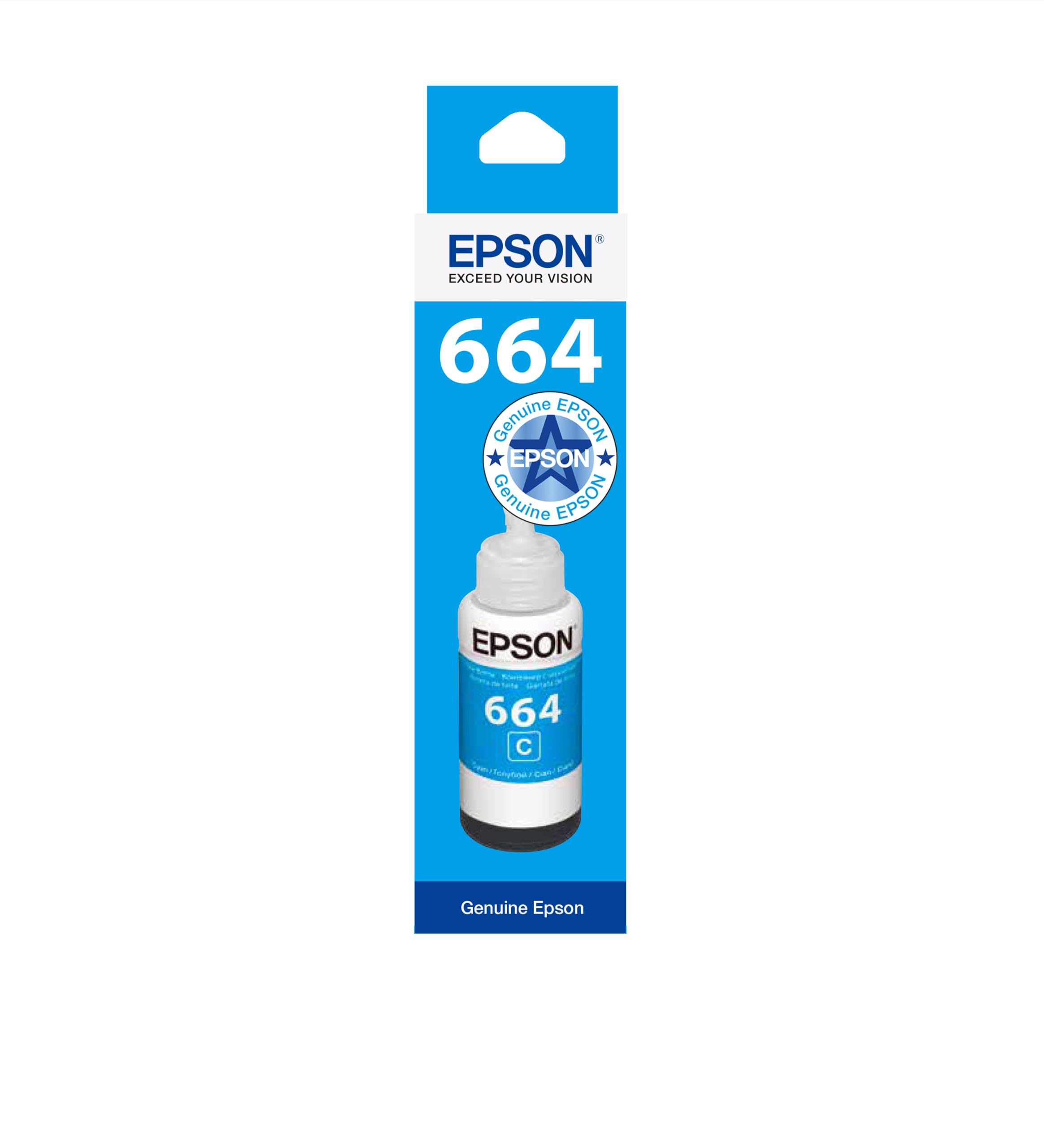 Genuine Epson Original T6642 Ecotank Ink Bottle Cyan 70ml